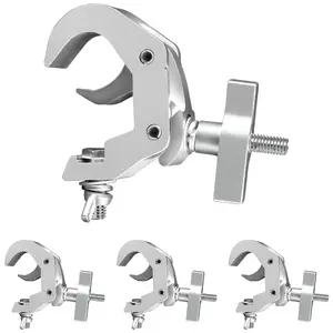 Stage Lighting Equipment & Accessories,Aluminum C‑clamp Scaffolding Heavy Duty Truss Clamps Adjustable 40-52mm/1.57-2.05 inches Load bearing 150kg/330lb (4pack Silver color)
