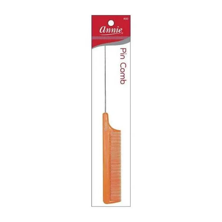Fine Tooth Pin Tail Comb - Lightweight Durable Metal Tail Hair Care Tool for Styling, Parting and Sectioning Hair, Sleek Updos, Coloring, Bone Color