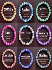 8mm Purple Dragon Vein Agate Crystal Bracelet, Adjustable Elastic Friendship Bracelet for Women Men, Dainty Boho Healing Good Luck Jewelry Gift for Best Friend