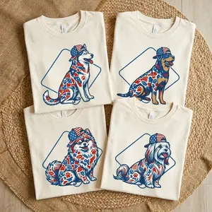 30+ Dog Breeds Comfort Colors Shirt | Patriotic Big Dog Graphic Shirt | Cool Dog with USA Hat Aesthetic Tee - Royal Speedworks