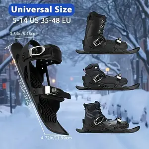 Men's Adjustable Mini Ski Skates - All-Terrain Snow Shoes! 🎿   Lightweight & Low-Temperature Resistant for Winter Sports & Skateboarding. Secure Buckle Closure & Friction-Resistant Design - Your Ultimate Cold Weather Adventure Footwear!