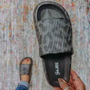 Casual Slide - Black Leopard