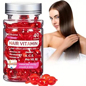Eikana Hair Vitamin Capsules 40pcs, Enriched with Vitamins A C E & Avocado Oil, Deep Nourishing Hair Serum for Smooth Silky Shine, Frizz Control, Easy Single-Use for All Hair Types