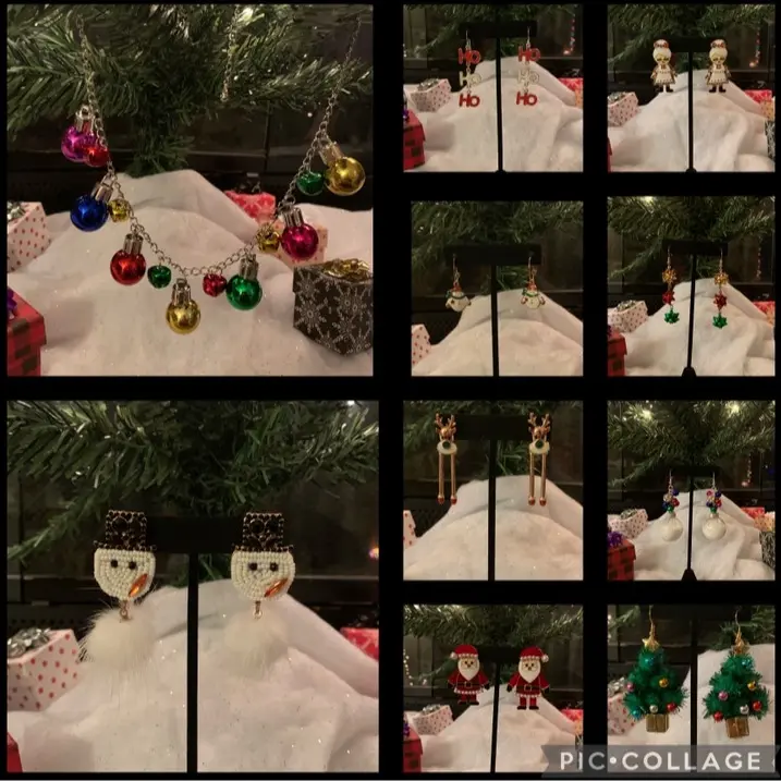 Jingle Jewelry, Christmas jewelry, Christmas earrings, snowman, Santa Claus, Christmas, holiday jewelry