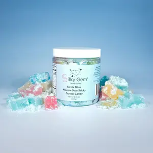 SILKY GEM  SIZZLE BITES XTREME SOUR STICKY CRYSTAL CANDY- 8.75 oz ( NOT SUITABLE FOR YOUNG CHILDREN OR THOSE SENSATIVE TO SOUR / ACIDIC FOODS)