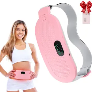 Cordless Heating Pad for Period Cramps, Rechargeable Waist Massager Wireless Belly Warming Belt, Hot Compress Vibration Lower Back Abdomen Belt for Women Girls