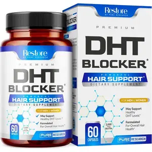 DHT Blocker Hair Growth Supplement for Men & Women – Saw Palmetto & Hair Vitamins – Supports Thicker, Stronger Hair & Healthy Growth – Helps Balance DHT Levels – Capsules