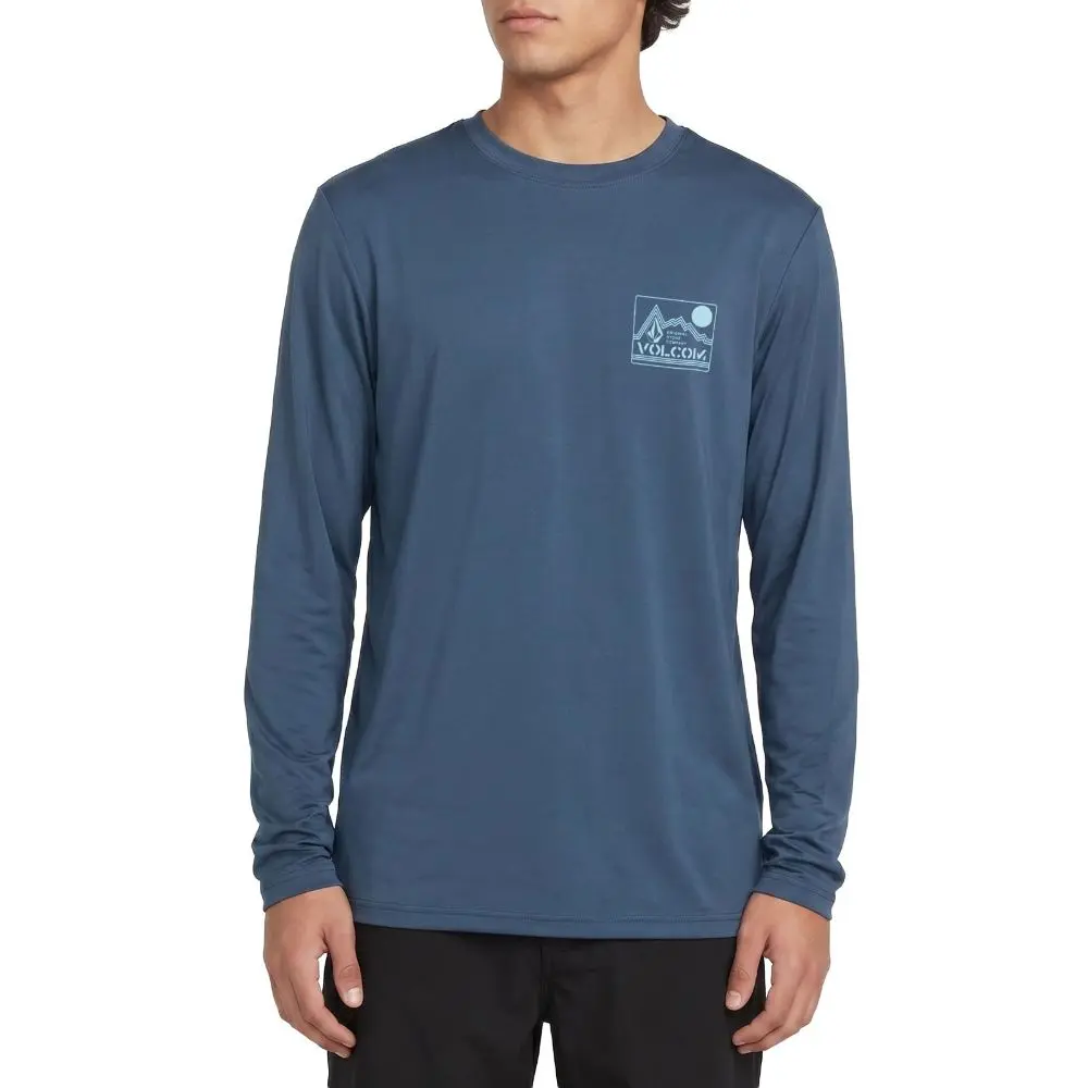 VOLCOM Men's Crawdad Altitude Graphic Sun Shirt - Long Sleeve UV-Protective Rashguard, Wrinkle Resistant & Machine Washable, Hiking, Male, Anti-Shrink, Breathable, Outdoor, Modern Fit, Quick-Dry, Aquatic Men's Rashguard, Outdoor Wear