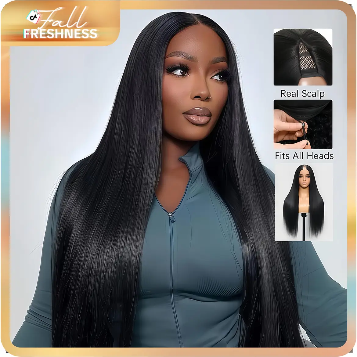 CheetahBeauty Straight V Part Wigs Human Hair Upgrade Glueless Body Wave V Part Human Hair Clip in Wigs Beginner Friendly No-Sew In No Glue Ready to G