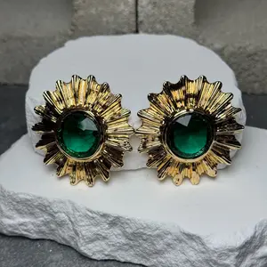 Emerald Sunburst Studs