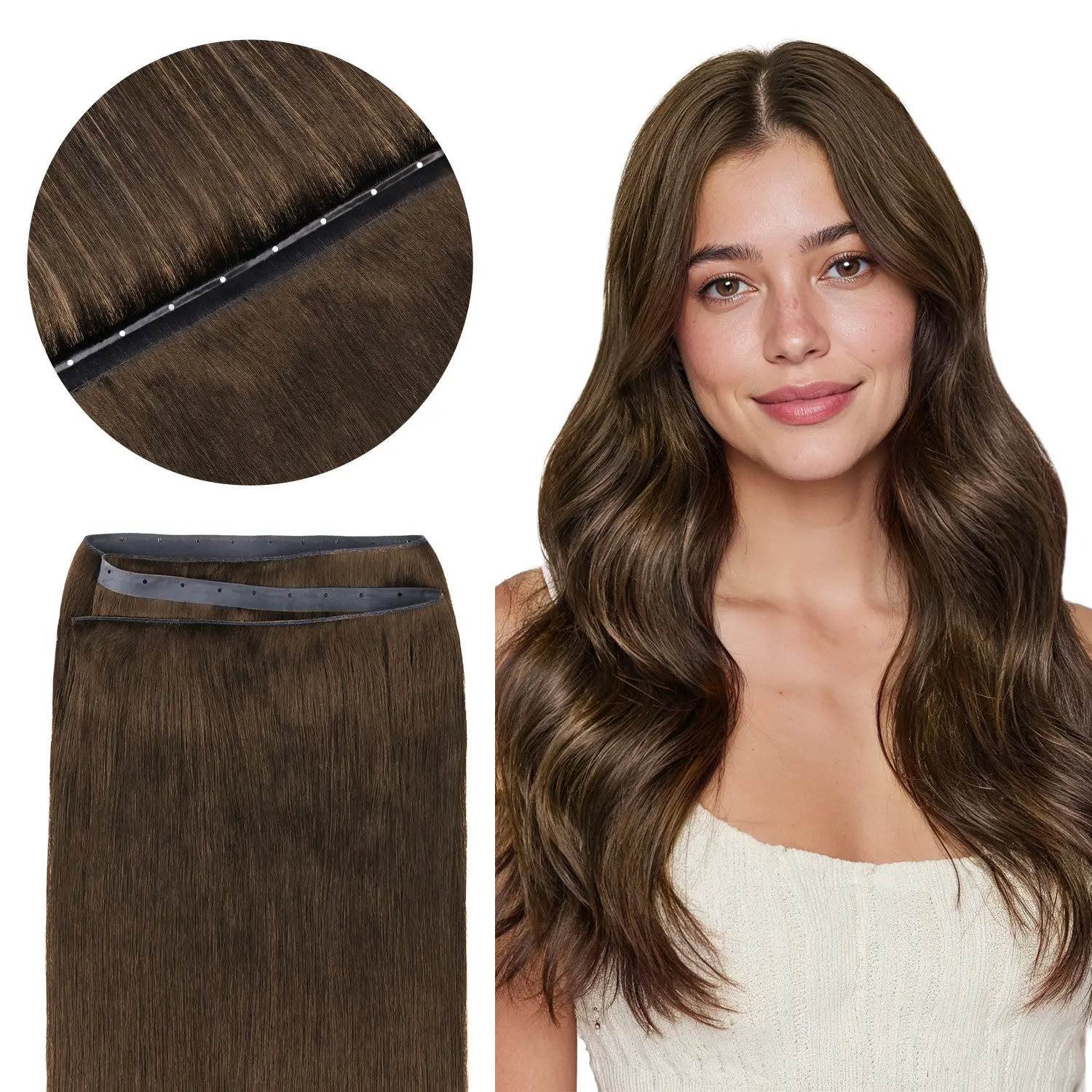 GOO GOO Butterfly Weft Hair Extensions Human Hair Genius Weft PU Hole OVO Weft-thin,Double-layered Straight Hair One Piece Remy Human Hair summer hairstyles #summerwins #SummerFinds
