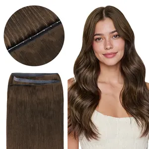 GOOGOO Butterfly Weft Hair Extensions Human Hair Genius Weft PU Hole OVO Weft-thin,Double-layered Straight Hair One Piece Remy Human Hair