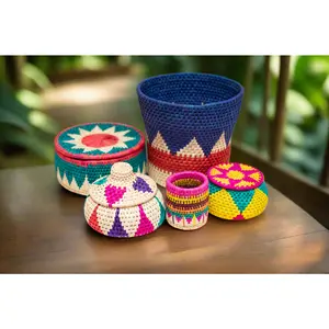 HANDWOVEN PALM LEAF BASKETS - DECORATIVE STORAGE SOLUTIONS HANDWOVEN PALM LEAF BASKETS - DECORATIVE STORAGE SOLUTIONS