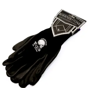 Koernerstone Dual Fiber Liner Gloves with Hi-Tech Nitrile Coating, Black Color, Ideal for Outdoor Use