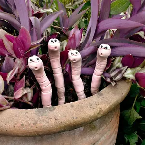 2pc Pack Funny Thirsty Worm decorating for Potted Plants -Cute & funny Plant decoration Accessory Garden Accessories Resin Decorating for Garden, Yard, Patio