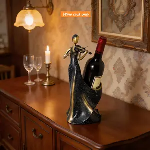 Creative Resin Wine Rack Ornament, Elegant Figure Violin Design, Home Decor, Entryway, Bar Cabinet, Dining Table, TV Stand Decoration