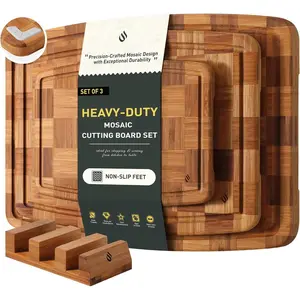 3 Pack   Board Set Non  Wooden  Board for Kitchen Non Slip Solid End Grain Thick  Juice  Chopping Board Edge Grain Teak  Marble Flexible Round Stone Metal