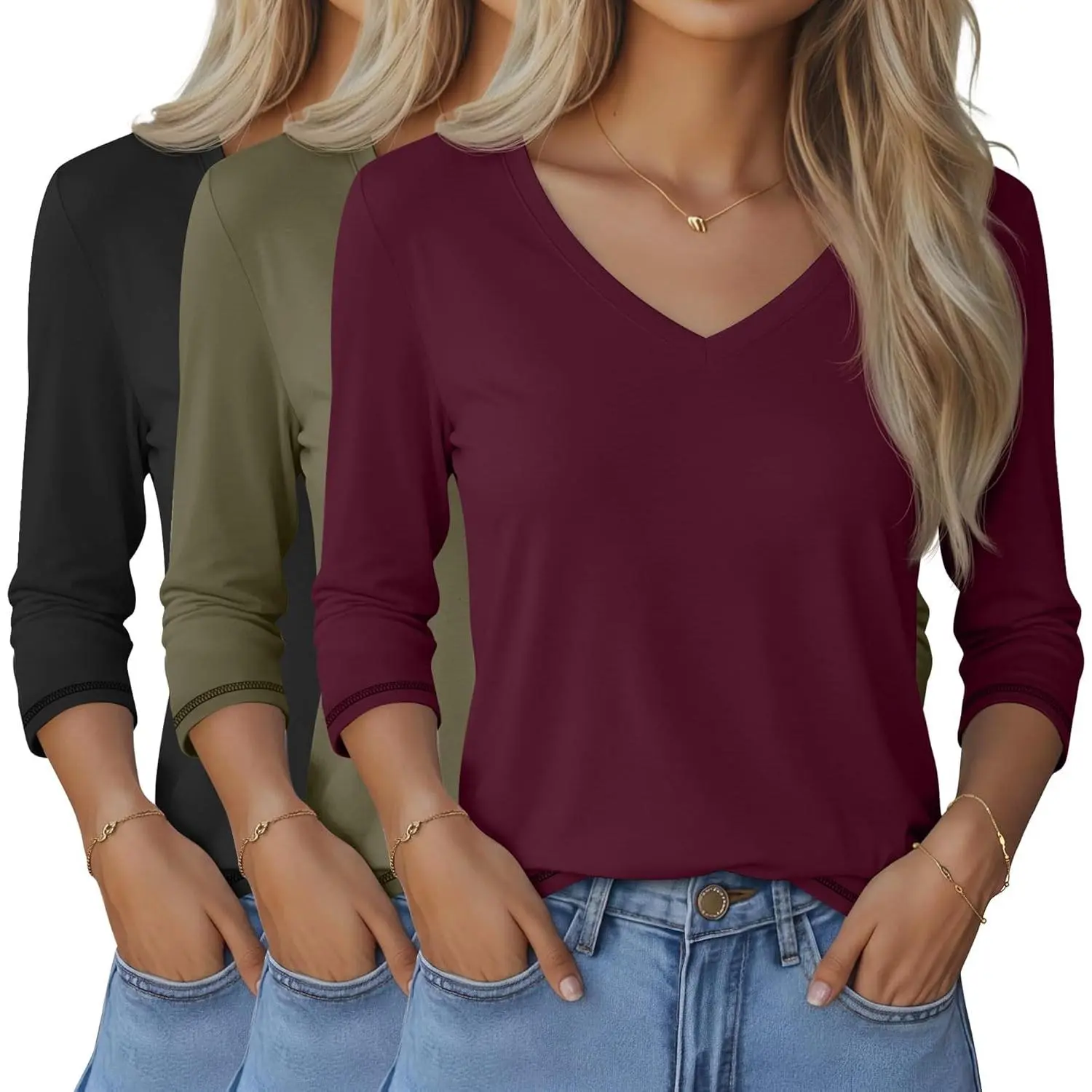 Burgundy, Olive Green, Black