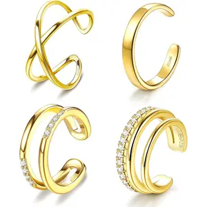 CASSIECA Ear Cuff for Women Non Piercing Adjustable Ear Cuff Earrings Clip On Cartilage Helix Wrap Ear Jewelry Set