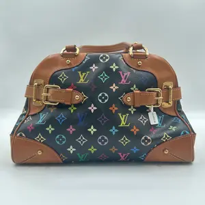 Pre-owned Louis Vuitton Leather Tote Bags Claudia Noir Murakami Monogram Handbag LV117Fei 2017