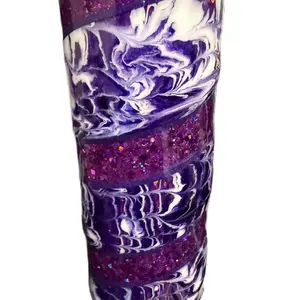 30oz custom epoxy tumbler with candy cane effect