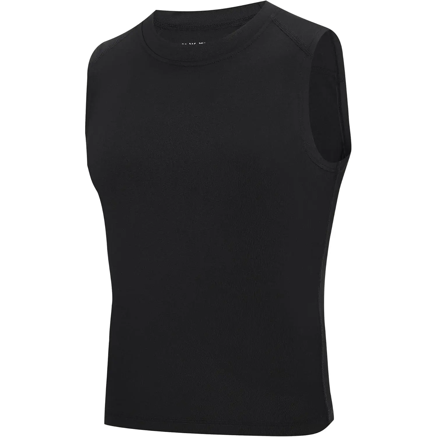 Boys' Sleeveless Compression Shirt, Quick-Dry Polyester Spandex Athletic Tank Top with 4-Way Stretch for Sports, Fitness, and Flexibility