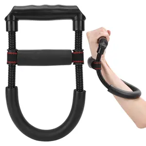 Wrist forearm strength trainer with adjustable spring resistance, grip strengthener for men home fitness, arm strength training equipment - portable grip strengthening equipment black