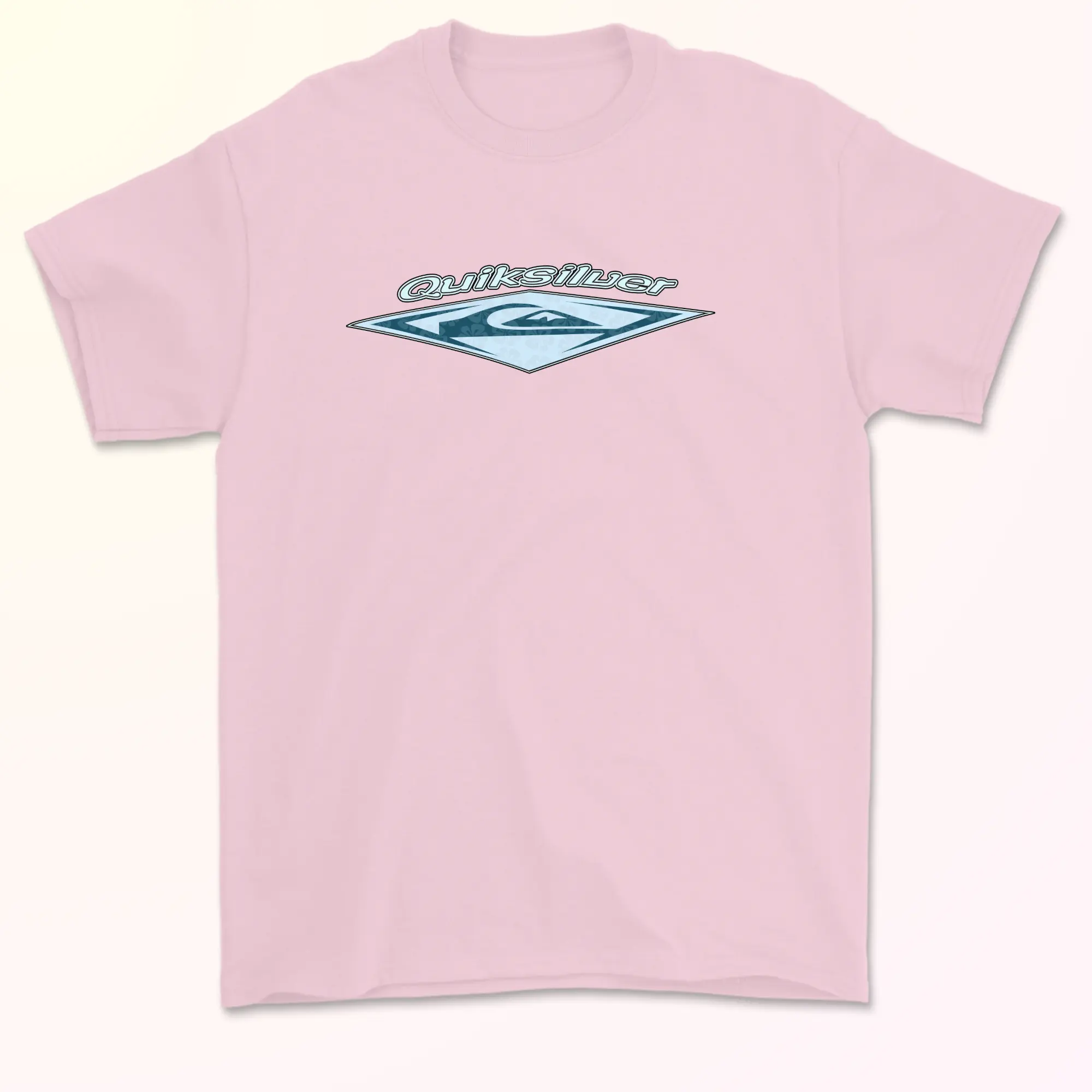90s Old Quick silver border ネイティブ　サーフ Rare!! Vintage 90's QUIKSILVER Logo Faded Surf Tee Shirt Boys