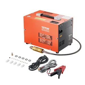 VEVOR PCP Air Compressor,  4500PSI/30Mpa Portable PCP Airgun Compressor with Built-in Converter & Fan Cooling System, DC12V/AC120V Manual-Stop Air Rifle, Paintball and Scuba Tank Compressor Pump