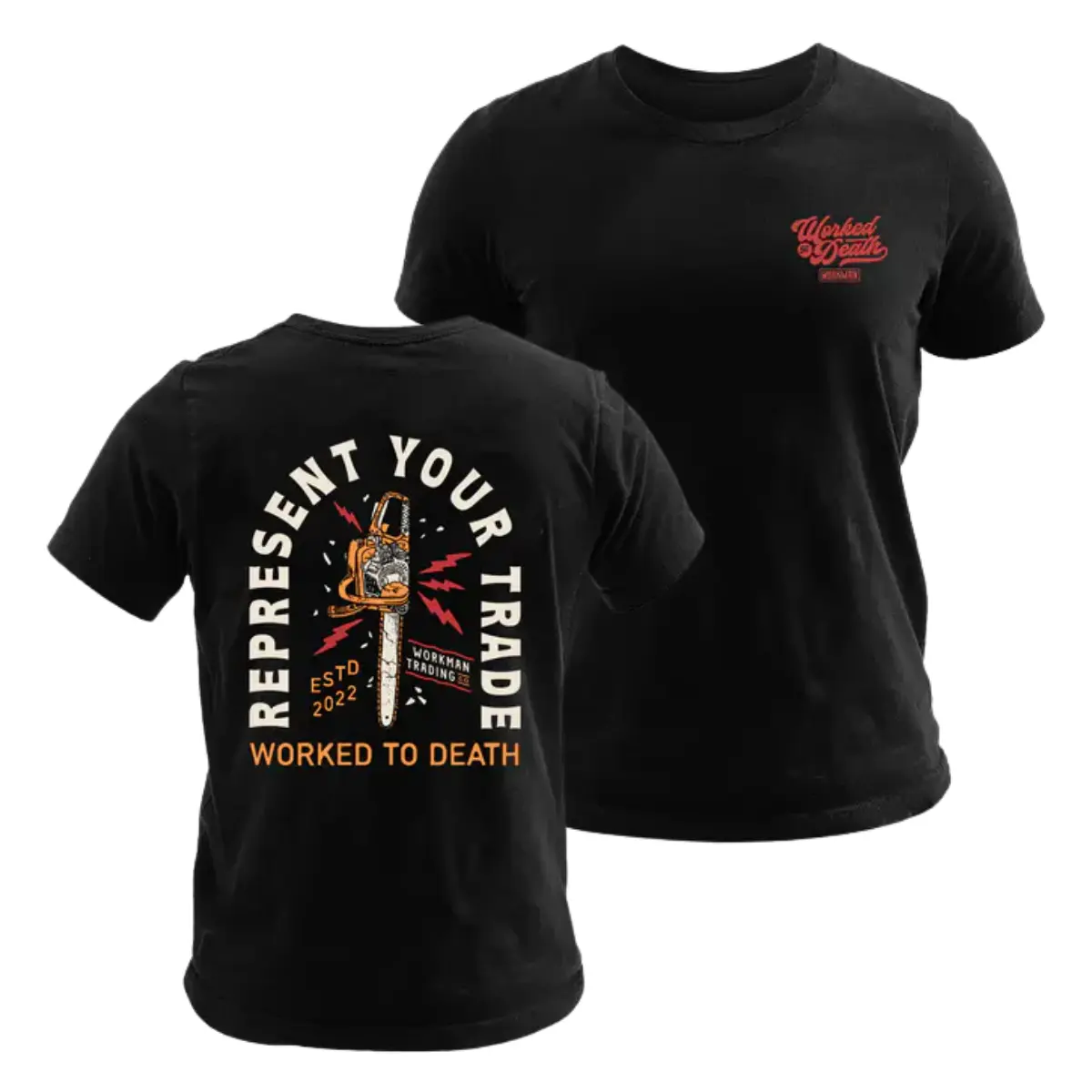 Represent Your Trade Chainsaw Graphic Tee, Professional Arborist Apparel, Vintage Workman Trading Co Shirt for Men & Women, Durable Skilled Trade Gift