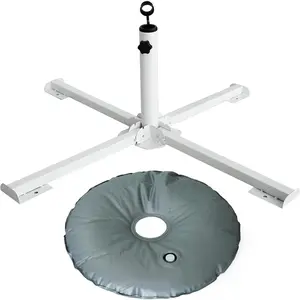 Foldable Portable Beach Umbrella Stand-Portable Patio Umbrella Base Holder, Outdoor Sunshade Anchor, with Weight Bag, Rust Free Tempered Iron Umbrella Stand For Courtyard,Garden,Beach,Grass