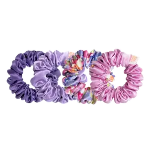 Floral Fields Mini Silk Scrunchies (4 pc)