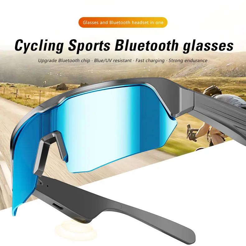 Polarized Bluetooth Smart Sunglasses with 130mAh Battery & Fast Type-C Charging, Full UV Protection, Hands-Free Calling & Music Playback, Sports Glasses for Men & Women, Ideal for Cycling, Driving, Riding, Fishing, Climbing & Other Outdoor Activities