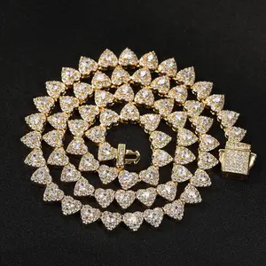 18K Gold Vacuum Plated Copper with 5A+ Sri Lanka Zircon Love Necklace Miami Italy Mexico & Micro Inspired for Women & Men Luxury Jewelry,Daily Wear,Casual Fashion,Gift Idea,,Classic,Hip Hop,Simple,Sporty Style