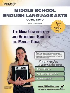 USED-Praxis Middle School English Language Arts 0049, 5049 Teacher Certification Study Guide Test Prep by Wynne, Sharon A. (Paperback)