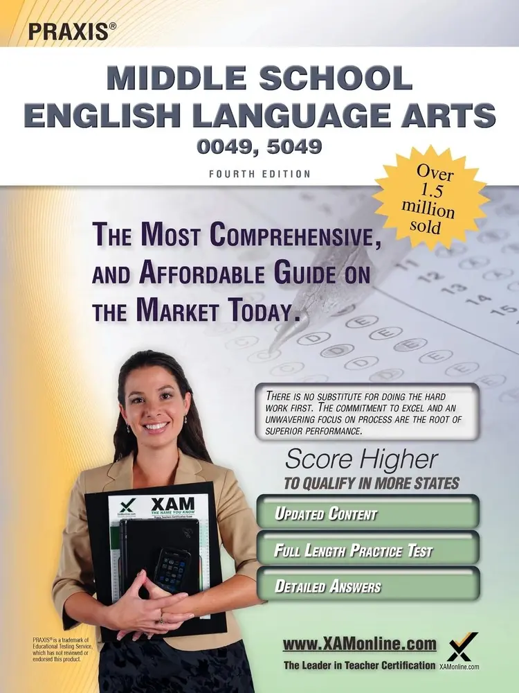 USED-Praxis Middle School English Language Arts 0049, 5049 Teacher Certification Study Guide Test Prep by Wynne, Sharon A. (Paperback)