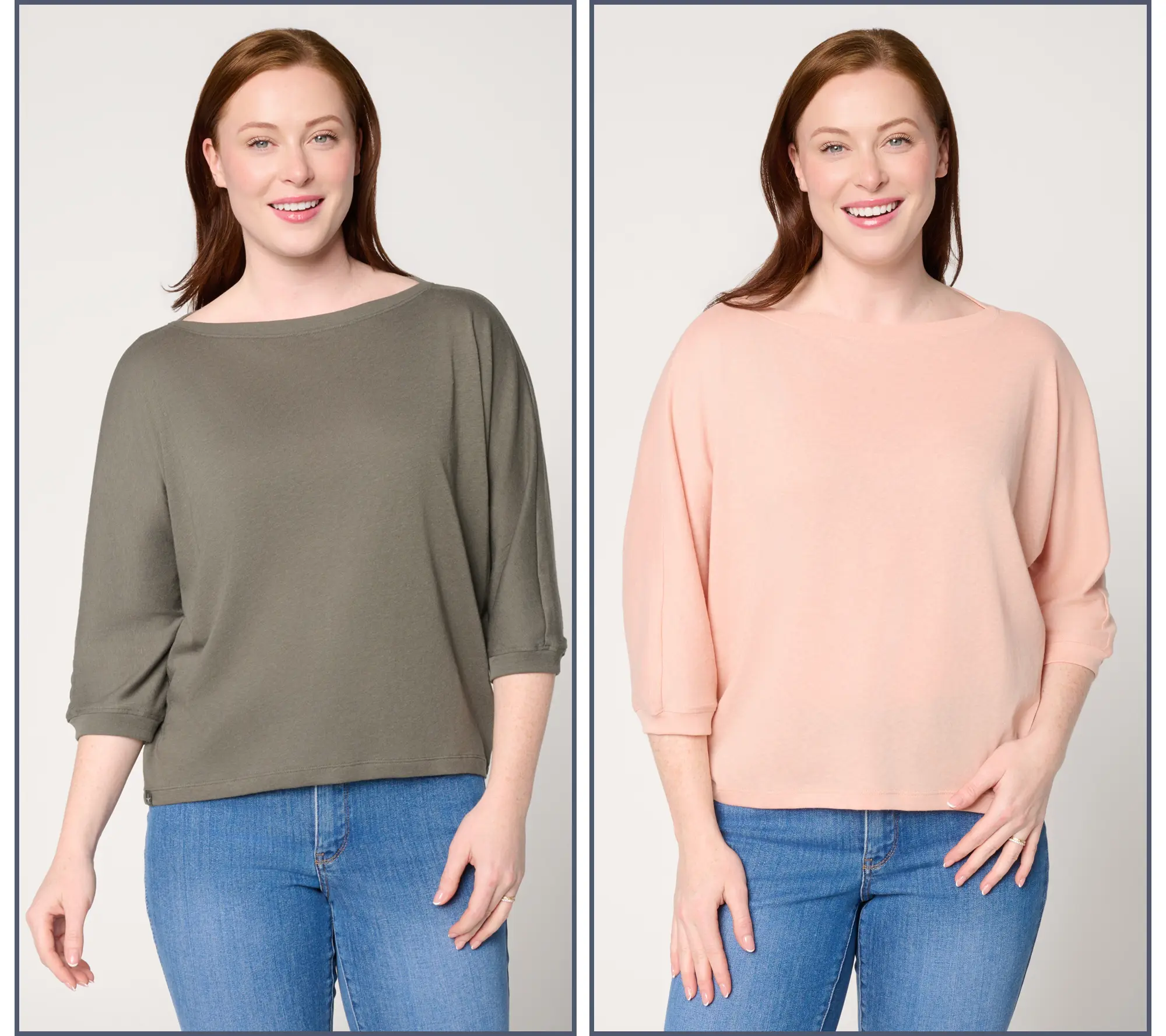 Barefoot Dreams Malibu Collection Slub Jersey 2 Pack Dolman Tees