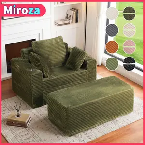 64" Oversized Boneless Cloud Couch Indoor, Plush Faux Fur Sleeper Sofa Couch Bed with 3 Pillows & Wide Armrest,Fluffy Comfy Cloud Sofa,Compression Foam Boneless Couch for Living Room,Bedroom, Reading chair, Sofa bed for single