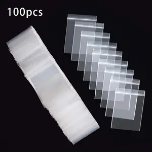 Clear Self Adhesive Plastic Bag, 100pcs Transparent Plastic Bag, Storage Bag for Travel, Tea, Pill, Candy, Small Gift, Wedding, Various Party, Space Saving Bags