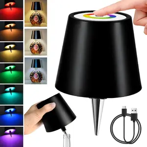 Wireless Bottle Lamp, 5200mAh RGB LED Bottle Light 3 Color Mode Colored Stepless Dimmable, Rechargeable Touch Liquor Bottle Lights for Bar Bedroom Whiskey Wine Bottles Stopper Night Light Kit (Black)