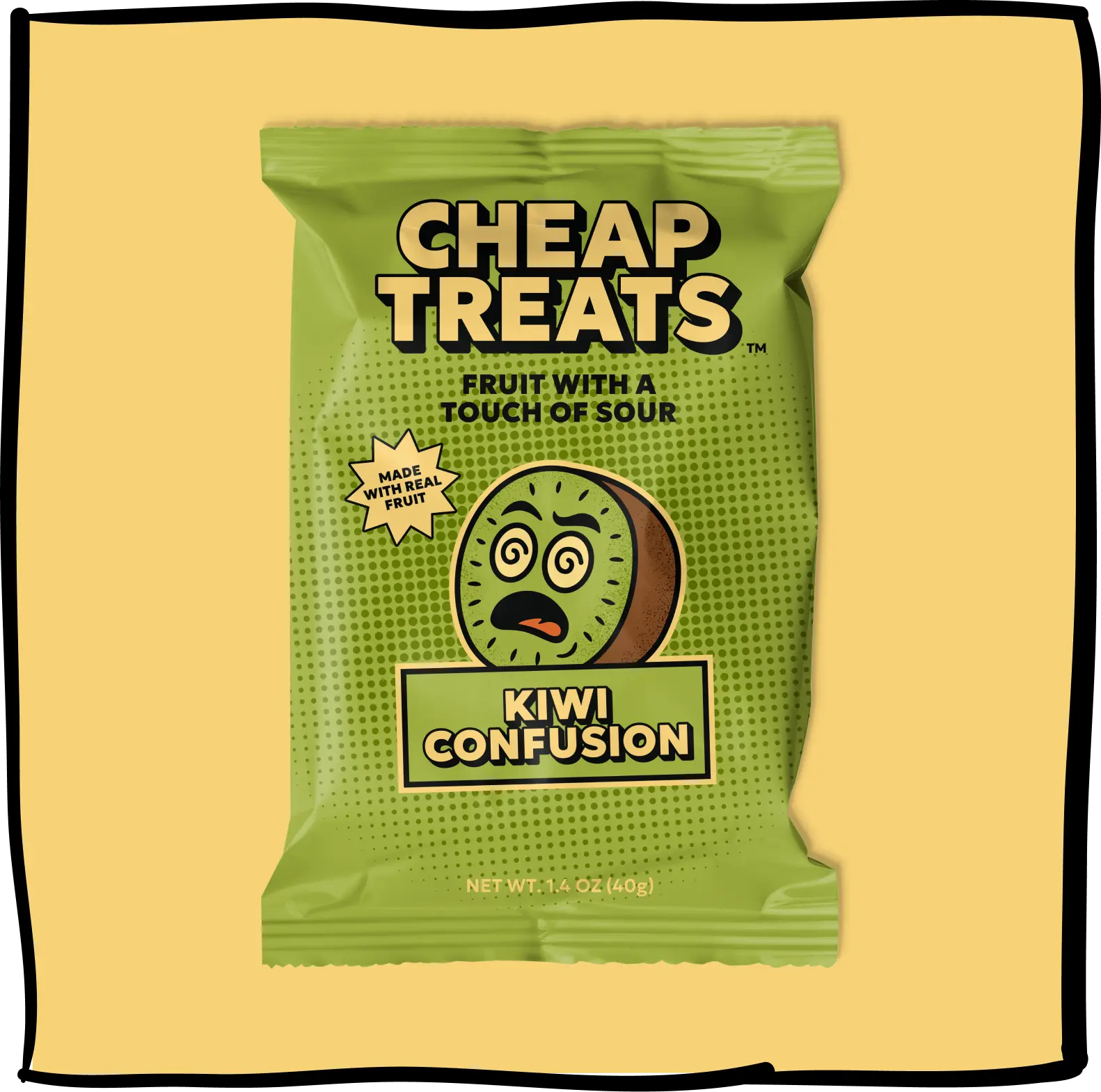 Cheap Treats Kiwi Confusion Fruity Sour Candy