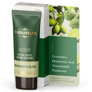 THERAPISPA Ultra Rich Hand Cream / Shea Butter, Ceramides, Niacinamide, Panthenol & Hyaluronic Acid Hand Cream for Deep Moisture, Repair & Barrier Support with a Soft, Non-Greasy Finish / 2 fl oz (60 mL)