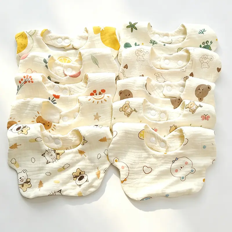 10pcs Ultra Soft Infant Baby Feeding Bibs, Suitable for Ages 0-3 Years, Adjustable Size, Washable Machine Wash, Newborn Cloth Saliva Towel