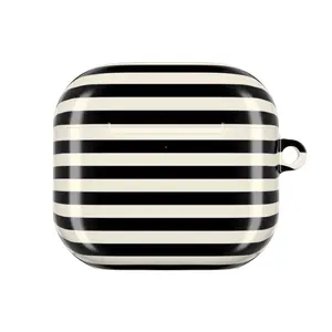 Black White Striped AirPods Case for AirPods 1 2 3 4, AirPods Pro 1 2 3, Minimal Classic Aesthetic Earbuds Cover, Monochrome Protective Case