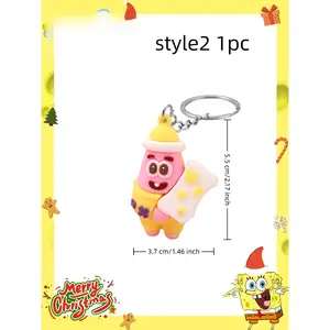 1/6 yellow keychain pendant with soft rubber octopus brothers crab boss schoolbag hanger, ideal for holiday party atmosphere decoration, beautiful party decoration for a good friend, home decoration, room decoration, Christmas graduation gift