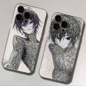 Cartoon Anime Cute Code Geass Clear Soft TPU protect Case for iPhone 16 15 13 12 11 14 Pro Max Plus 17Pro comic shockproof Cover
