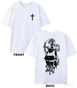 Y2K Grunge Cyber Graphic Tee Gothic Cross Print Streetwear Oversized T-shirt