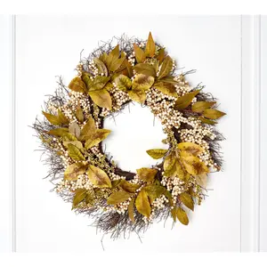 Home Reflections 24" Leaf with Berry Wreath