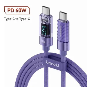 Toocki Type C to Type C Cable 100W PD Display Fast Charging Charger USB C to USB C Transparent Cable for Xiaomi Macbook toocki