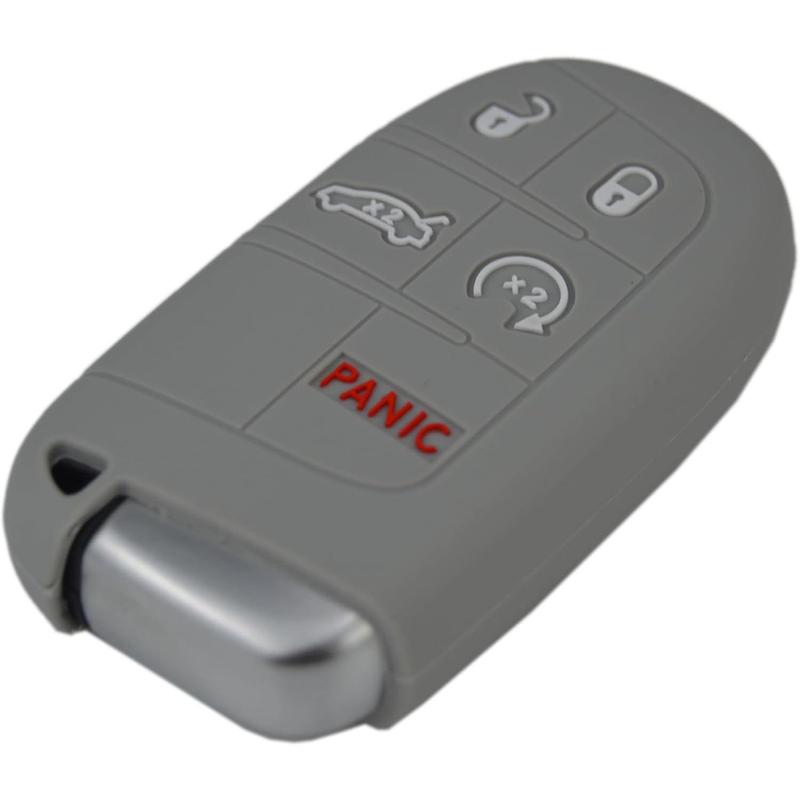 // Slash Silicone Key Fob Cover Case Protector for Dodge Charger Challenger SRT Hornet R/T Dart Durango Journey Replacement Remote Keyless 5 Buttons Key Fob Case Accessories